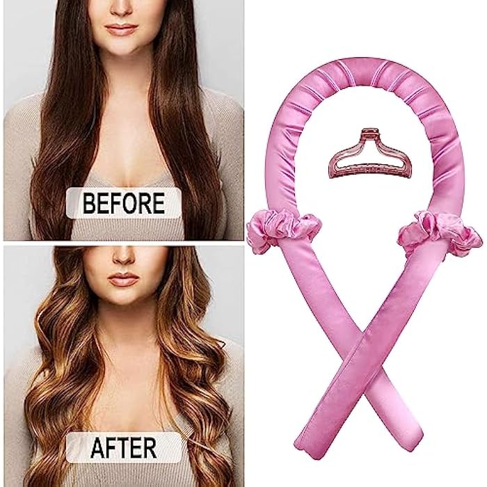 RYTABEE Heatless Curling Iron - Satin & Rubber Material - Creates Beautiful Curls Overnight - No Heat Required, Pink - Image 5
